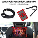 For Samsung Galaxy Tab S7 FE T730 / T735 / Tab S7+ T970 / T975 360 Degree Rotation Contrast Color Shockproof Silicone + PC Case with Holder & Hand Grip Strap & Shoulder Strap(Red+Black)