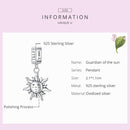S925 Sterling Silver Sun Guard Pendant DIY Bracelet Necklace Accessories