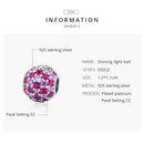 S925 Sterling Silver Shining Light Ball Beads DIY Bracelet Necklace Accessories