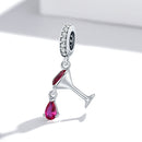 S925 Sterling Silver Shaking Wine Glass Pendant DIY Bracelet Necklace Accessories