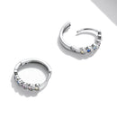 S925 Sterling Silver Rainbow Heart Ear Buckle Women Earrings