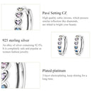 S925 Sterling Silver Rainbow Heart Ear Buckle Women Earrings