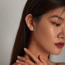 S925 Sterling Silver Fashion Pink Flamingo Ear Studs Women Earrings