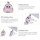 S925 Sterling Silver Big-eyed Chick Ear Studs Women Earrings