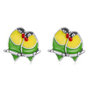 S925 Sterling Silver Two Orioles Ear Studs Women Earrings