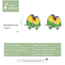 S925 Sterling Silver Two Orioles Ear Studs Women Earrings