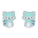 S925 Sterling Silver Baby Raccoon Ear Studs Women Earrings