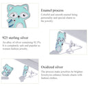 S925 Sterling Silver Baby Raccoon Ear Studs Women Earrings