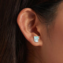 S925 Sterling Silver Baby Raccoon Ear Studs Women Earrings