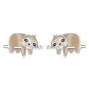 S925 Sterling Silver Cute Sloth Ear Studs Women Earrings