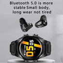 F6 1.28 inch IPS Screen 2 in 1 Bluetooth Earphone Smart Watch, Support Heart Rate & Blood Oxygen Monitoring / Bluetooth Music, Style:Steel Strap(Black)