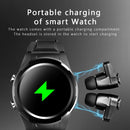 F6 1.28 inch IPS Screen 2 in 1 Bluetooth Earphone Smart Watch, Support Heart Rate & Blood Oxygen Monitoring / Bluetooth Music, Style:Silicone Strap(Black)