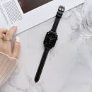 Sewing Plain Weave Small Waist Leather Watch Band For Apple Watch Series 7 41mm / 6&SE&5&4 40mm / 3&2&1 38mm(Black)