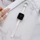Sewing Plain Weave Small Waist Leather Watch Band For Apple Watch Series 7 41mm / 6&SE&5&4 40mm / 3&2&1 38mm(White)