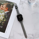Sewing Plain Weave Small Waist Leather Watch Band For Apple Watch Series 7 41mm / 6&SE&5&4 40mm / 3&2&1 38mm(Light Grey)