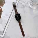 Sewing Plain Weave Small Waist Leather Watch Band For Apple Watch Series 7 45mm / 6&SE&5&4 44mm / 3&2&1 42mm(Coffee)