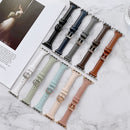 Sewing Plain Weave Small Waist Leather Watch Band For Apple Watch Series 7 45mm / 6&SE&5&4 44mm / 3&2&1 42mm(Coffee)