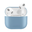 Solid Color Silicone Earphone Protective Case for AirPods 3(Light Blue)