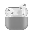 Solid Color Silicone Earphone Protective Case for AirPods 3(Light Gray)