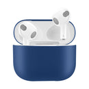 Solid Color Silicone Earphone Protective Case for AirPods 3(Dark Blue)