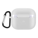 Solid Color Silicone Earphone Protective Case for AirPods 3, with Hook(White)