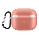 Solid Color Silicone Earphone Protective Case for AirPods 3, with Hook(Orange)