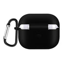 Solid Color Silicone Earphone Protective Case for AirPods 3, with Hook(Black)
