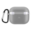 Solid Color Silicone Earphone Protective Case for AirPods 3, with Hook(Light Gray)