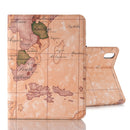 Map Pattern Horizontal Flip Leather Tablet Case with Holder & Card Slot & Wallet For iPad mini 6(Light Brown)