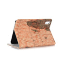 Map Pattern Horizontal Flip Leather Tablet Case with Holder & Card Slot & Wallet For iPad mini 6(Dark Brown)