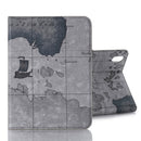 Map Pattern Horizontal Flip Leather Tablet Case with Holder & Card Slot & Wallet For iPad mini 6(Grey)