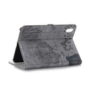 Map Pattern Horizontal Flip Leather Tablet Case with Holder & Card Slot & Wallet For iPad mini 6(Grey)