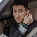 Silicone Integrated Watch Band For Apple Watch Series 7 41mm / 6&SE&5&4 40mm / 3&2&1 38mm(Dark Green+Green Frame)