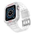 Silicone Integrated Watch Band For Apple Watch Series 7 41mm / 6&SE&5&4 40mm / 3&2&1 38mm(Matte Transparent+Transparent Frame)