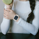 Silicone Integrated Watch Band For Apple Watch Series 7 41mm / 6&SE&5&4 40mm / 3&2&1 38mm(Matte Transparent+Transparent Frame)