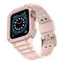 Silicone Integrated Watch Band For Apple Watch Series 7 41mm / 6&SE&5&4 40mm / 3&2&1 38mm(Sand Pink+Rose Pink Frame)