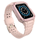 Silicone Integrated Watch Band For Apple Watch Series 7 41mm / 6&SE&5&4 40mm / 3&2&1 38mm(Sand Pink+Rose Pink Frame)