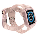 Silicone Integrated Watch Band For Apple Watch Series 7 41mm / 6&SE&5&4 40mm / 3&2&1 38mm(Sand Pink+Rose Pink Frame)