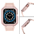 Silicone Integrated Watch Band For Apple Watch Series 7 41mm / 6&SE&5&4 40mm / 3&2&1 38mm(Sand Pink+Rose Pink Frame)