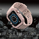 Silicone Integrated Watch Band For Apple Watch Series 7 41mm / 6&SE&5&4 40mm / 3&2&1 38mm(Sand Pink+Rose Pink Frame)