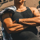 Silicone Integrated Watch Band For Apple Watch Series 7 41mm / 6&SE&5&4 40mm / 3&2&1 38mm(Dark Black+Black Frame)