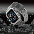 Silicone Integrated Watch Band For Apple Watch Series 7 41mm / 6&SE&5&4 40mm / 3&2&1 38mm(Moonlight Grey+Silver Frame)