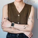 Silicone Integrated Watch Band For Apple Watch Series 7 41mm / 6&SE&5&4 40mm / 3&2&1 38mm(Cloudy White+Rose Gold Frame)