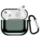 Electroplating TPU Earphone Protective Case for AirPods 3, with Hook(Dark Green)