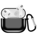 Electroplating TPU Earphone Protective Case for AirPods 3, with Hook(Black)