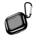 Electroplating TPU Earphone Protective Case for AirPods 3, with Hook(Black)