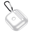 Electroplating TPU Earphone Protective Case for AirPods 3, with Hook(White)