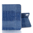 Crocodile Texture Horizontal Flip Leather Tablet Case with Holder & Card Slot & Wallet For iPad mini 6(Blue)