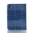 Crocodile Texture Horizontal Flip Leather Tablet Case with Holder & Card Slot & Wallet For iPad mini 6(Blue)