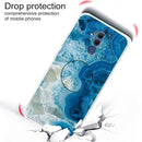For Huawei Mate 20 Lite Embossed Varnished Marble TPU Protective Case with Holder(Light Blue)